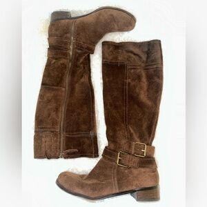 NINE WEST VINTAGE AMERICA Brown Suede Knee-High Boots